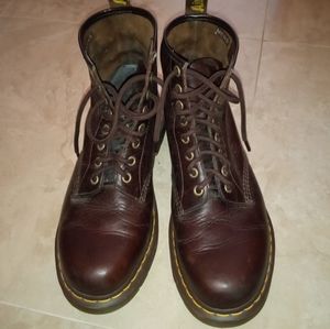 Dr Martens Men's Brown Lace Up Size 9 All Leather Original AirWair With Bounce S